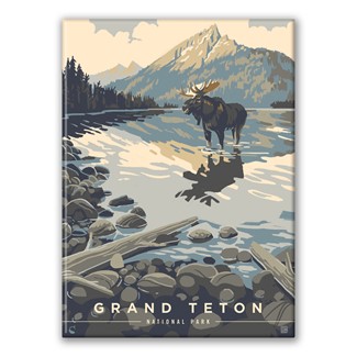 Grand Teton NP Meandering Moose Magnet| American Made Magnet