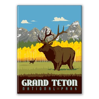 Grand Teton NP Elk Magnet| American Made Magnet