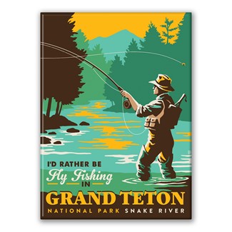 Grand Teton NP Snake River Fly Fishing Magnet| American Made Magnet