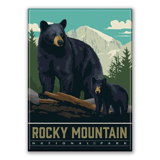 Rocky Mountain NP Wildlife Black Bears Magnet| American Made Magnet