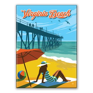 VA Beach Girl Magnet | Metal Magnet