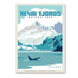 Kenai Fjords NP Whale Vert Sticker| Vertical Sticker