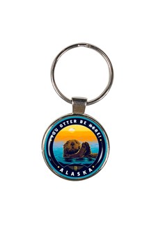 AK You Otter Be Here Circle Dome Key Ring | American Made