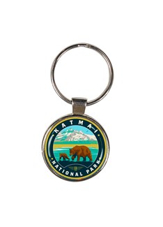 Katmai NP Circle Dome Key Ring American Made