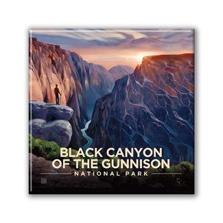 Black Canyon of the Gunnison NP River View Square Magnet|Metal Magnet