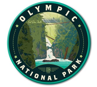 Olympic NP Sol Duc Falls Circle Magnet| Made in the USA