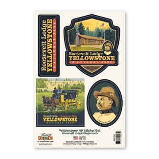Yellowstone NP Roosevelt Lodge Stagecoach Sticker Set| Made in America