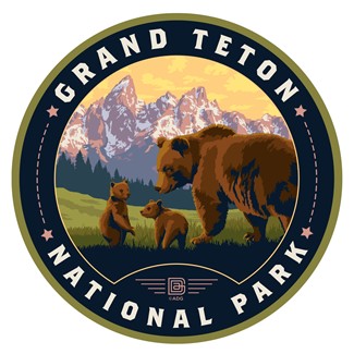 Grand Teton NP Wildlife Bears Circle Sticker| American Made