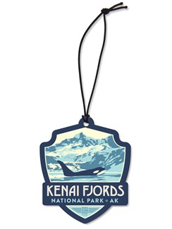 Kenai Fjords NP Emblem Wood Ornament | American Made