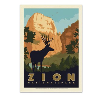 Zion NP Mule Deer Postcard| USA Made