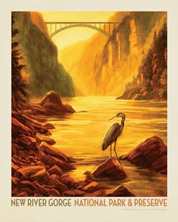 New River Gorge NP& Preserve Daybreak 8" X 10" Print| American Made