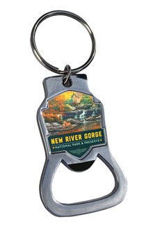 New River Gorge NP& Preserve Fall Colors Emblem BO Key Ring| American Made