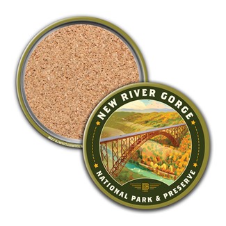 New River Gorge NP & Preserve Bird's Eye View Circle Coaster | USA Made