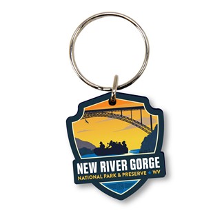 New River Gorge NP & Preserve Sunset Wood Key Ring | American Made