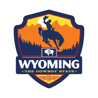 Wyoming State Pride Small Emblem Sticker Made in the USA