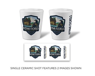 Kenai Fjords NP Emblem Ceramic Shot | Printed in the USA