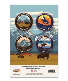 Grand Teton NP Jackson Hole Mini Matte Magnet Set| Circle Magnets