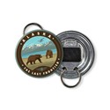 Alaska Frontier Plane & Cubs Circle Bottle Opener Circle Bottle Opener Key Ring