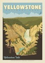 Yellowstone NP Falls Hiker Postcard