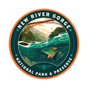 New River Gorge NP & Preserve Fish-Eye View Circle Sticker