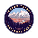 Grand Teton NP Snake River Valley Circle Sticker