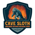 Carlsbad Caverns NP Cave Sloth Emblem Sticker