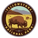 Yellowstone NP Bison Herd Circle Sticker