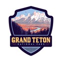 Grand Teton NP Snake River Valley Small Emblem Sticker