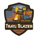 Rocky Mountain NP Trail Blazer Emblem Wood Magnet