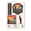 Santa Monica Pier CA Surfer Sticker Set