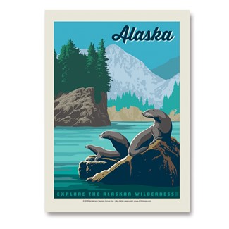 AK Sea Lions Vertical Sticker