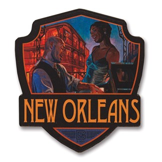 New Orleans Jazz Wooden Emblem Magnet