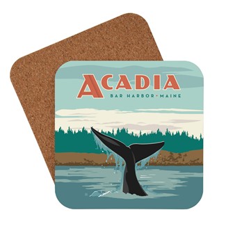 ME Whale Tail Bar Harbor Coaster