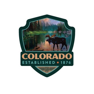 CO Moose in the Morning Emblem Magnet