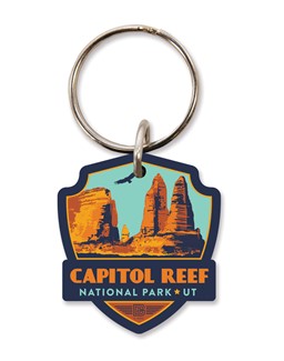 Capitol Reef Emblem Wooden Key Ring