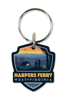 Harpers Ferry WV Emblem Wooden Key Ring