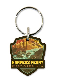 Harpers Ferry WV Emblem Wooden Key Ring