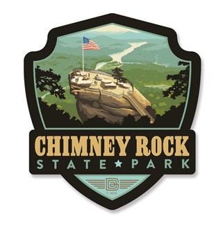 Chimney Rock State Park Emblem Wooden Magnet