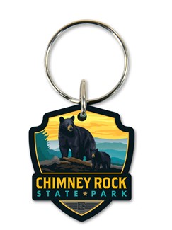 Chimney Rock State Park Emblem Wooden Key Ring