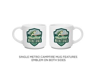 Montana Gone Fishing Emblem Metro Mug