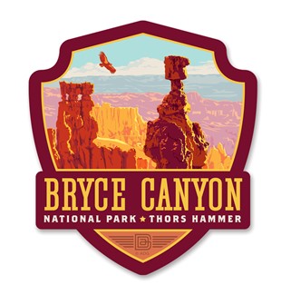 Bryce Canyon NP Thor's Hammer Emblem Wood Magnet