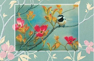 Chickadee In Pink Dogwood (CO) Folded - W/Env