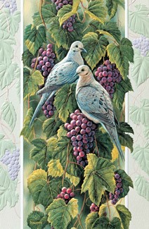 Mourning Doves In Vineyard (AW) Folded - W/Env