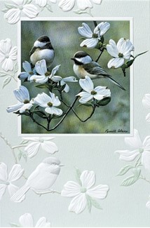 Springtime Chickadees Folded - W/Env