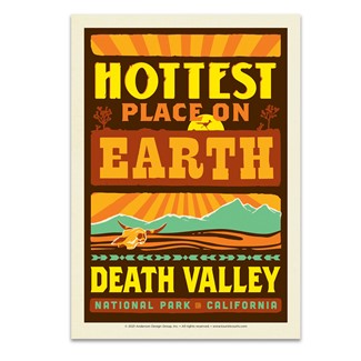 Death Valley NP Hottest Place on Earth Brown Postcard