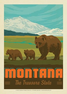 MT Mama Bear & Cubs Postcard
