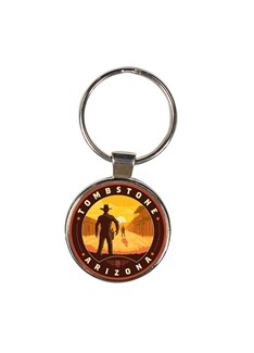 AZ Tombstone Gunslingers Circle Dome Key Ring