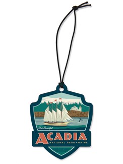 Acadia NP Bass Harbor Head Emblem Wood Ornament