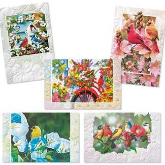 Botanical Birds 30 Card Occasion Assortment