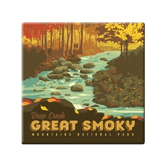 Great Smoky Mountains National Park Deep Creek Square Magnet